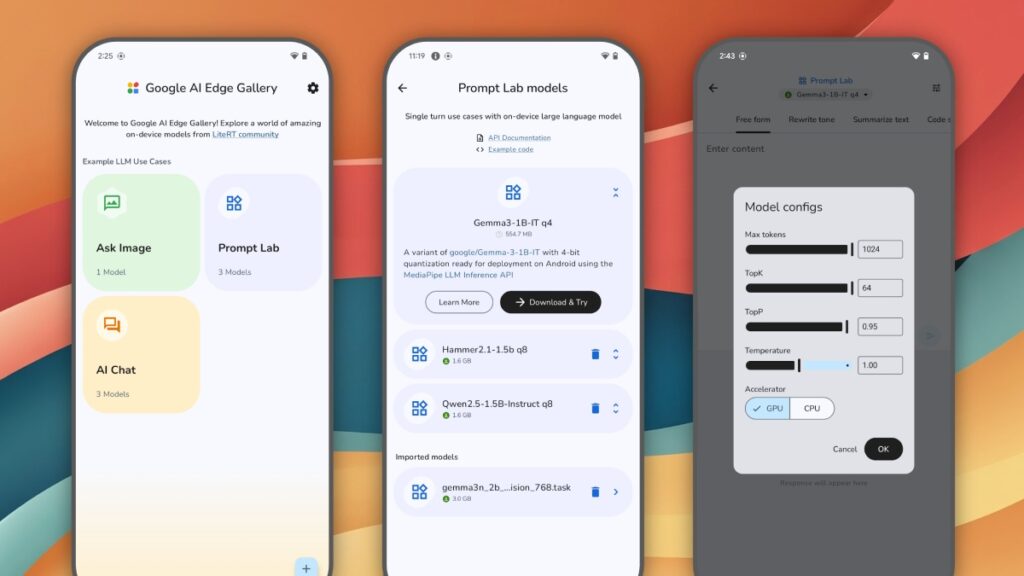 Google AI Edge Gallery, um app que roda modelos de IA localmente no seu Android