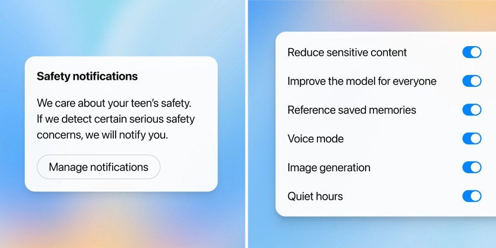 Algumas das novas ferramentas de controle parental da OpenAI